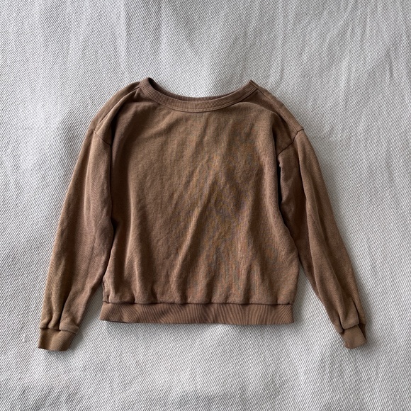 Jungmaven Crux Cropped Terry Sweatshirt / Sweater in Coyote, Size XS - Picture 6 of 14